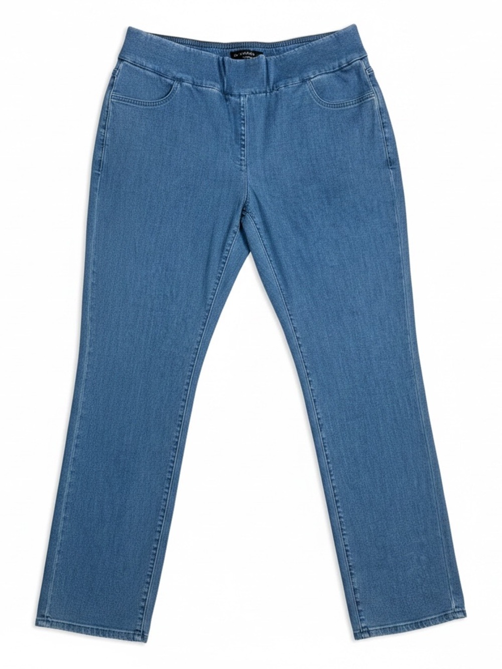 Ruby Rd Tencel Pull On Denim Jeans Size 16 Medium Blue Stretch Straight Leg